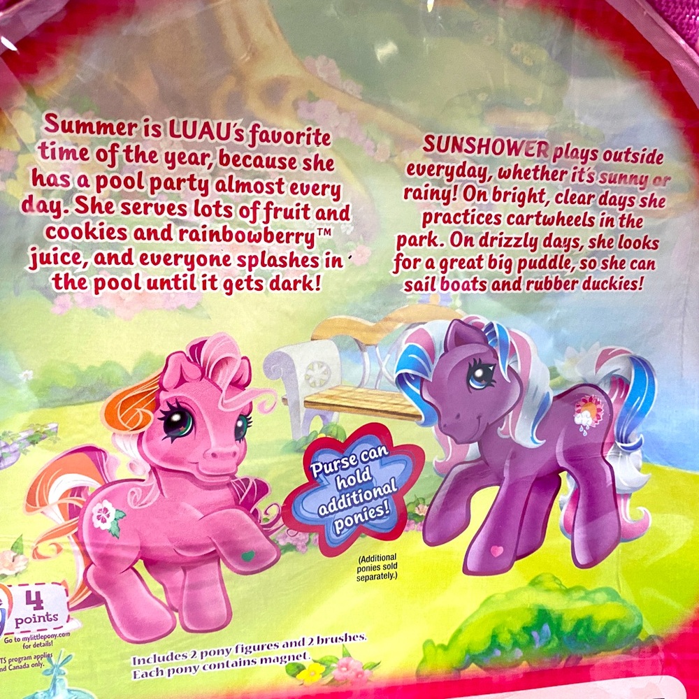 MY LITTLE PONY G3 NWT VTG 2004 SUNSHOWER & LUAU PONIES w/PRETTY VINYL CARRY CASE - Picture 13 of 14